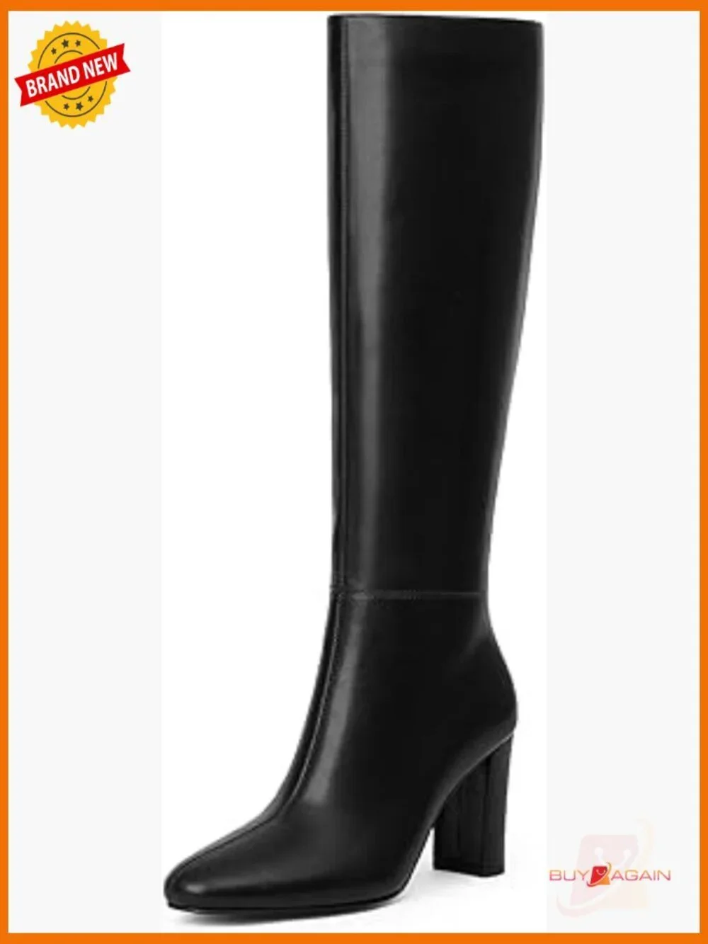 Knee High Boots Chunky Heel Rounded Toe Tall Boots for Women - Picture 1 of 7